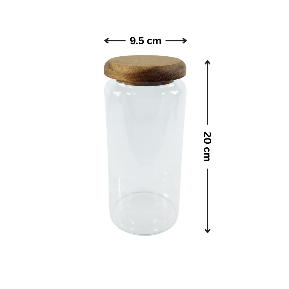 1200ml Acacia Glass Jar – Airtight Kitchen Storage-2