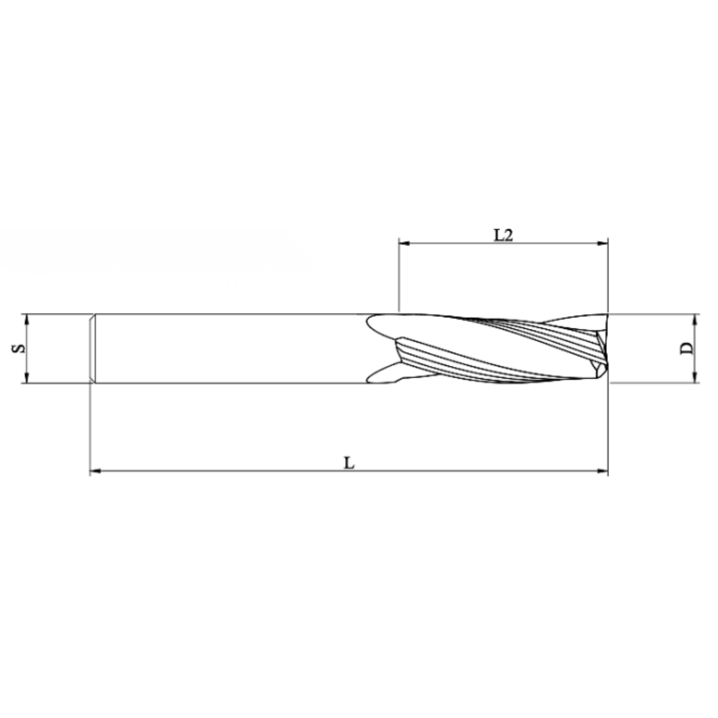 2-flute finishing spiral 12mm D x 42mm L2 for smooth, high-precision finishing cuts on wood, MDF, and composite materials; durable CNC milling tool