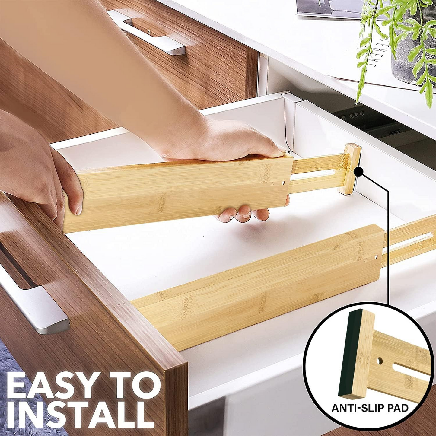 Bamboo Expandable Drawer Dividers – 4 Pack-3
