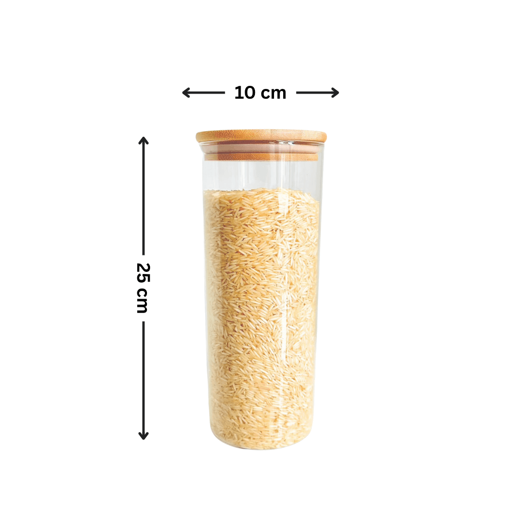 1750ml Glass Storage Jar with Bamboo Lid-1
