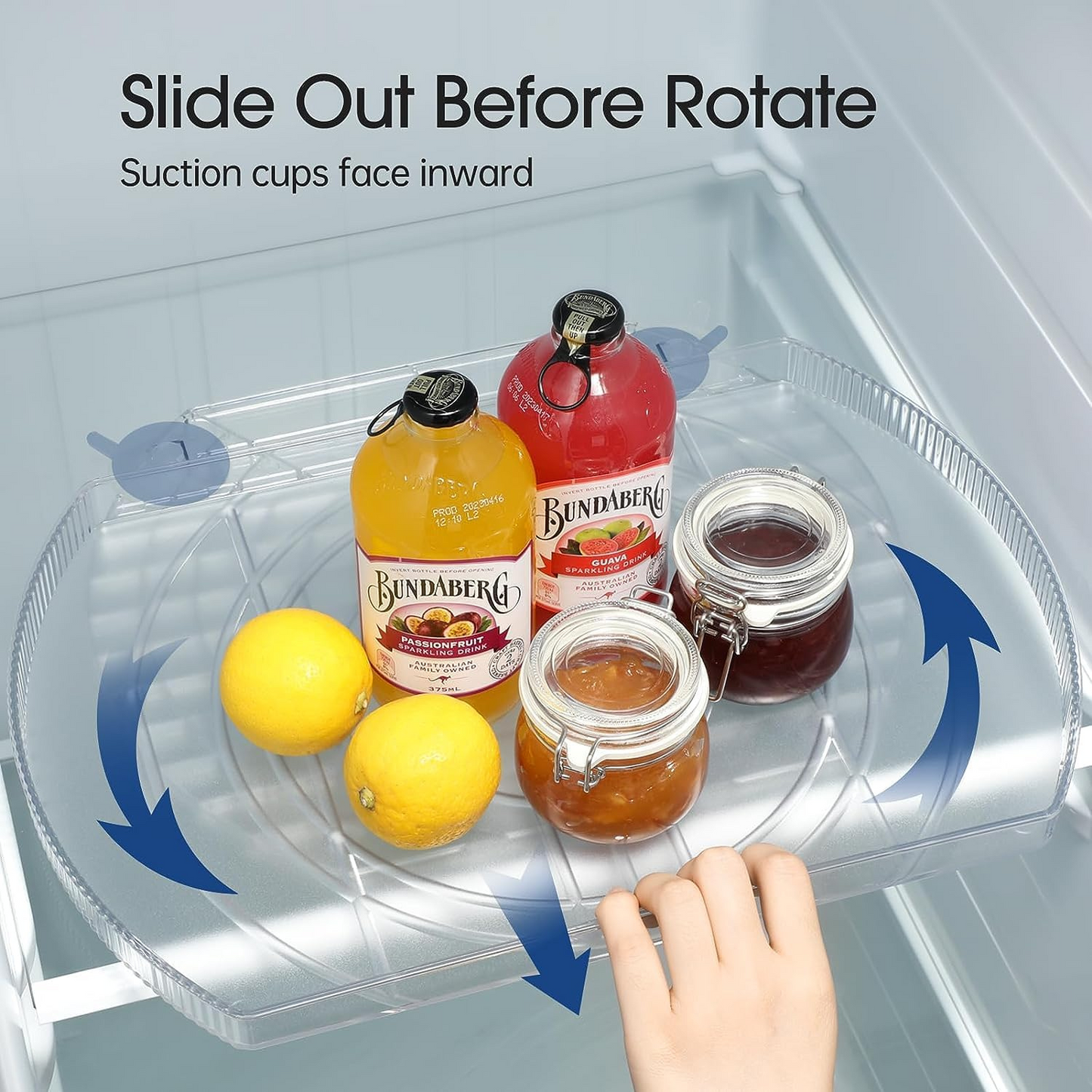 Rectangular Rotating Lazy Susan – Space-Saving Fridge Turntable-1