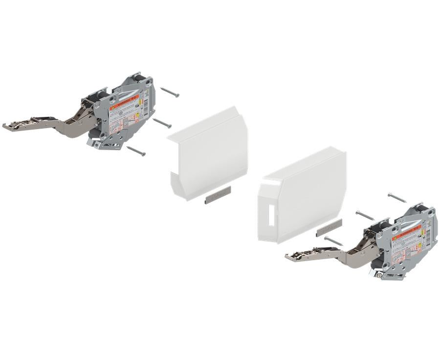 Blum AVENTOS Overhead Stay HK-S Lift Mechanism Set with BLUMOTION in White. Power Factor: 220 - 500. Cabinet height to a maximum of 600mm *20K2B00.06* by W&B