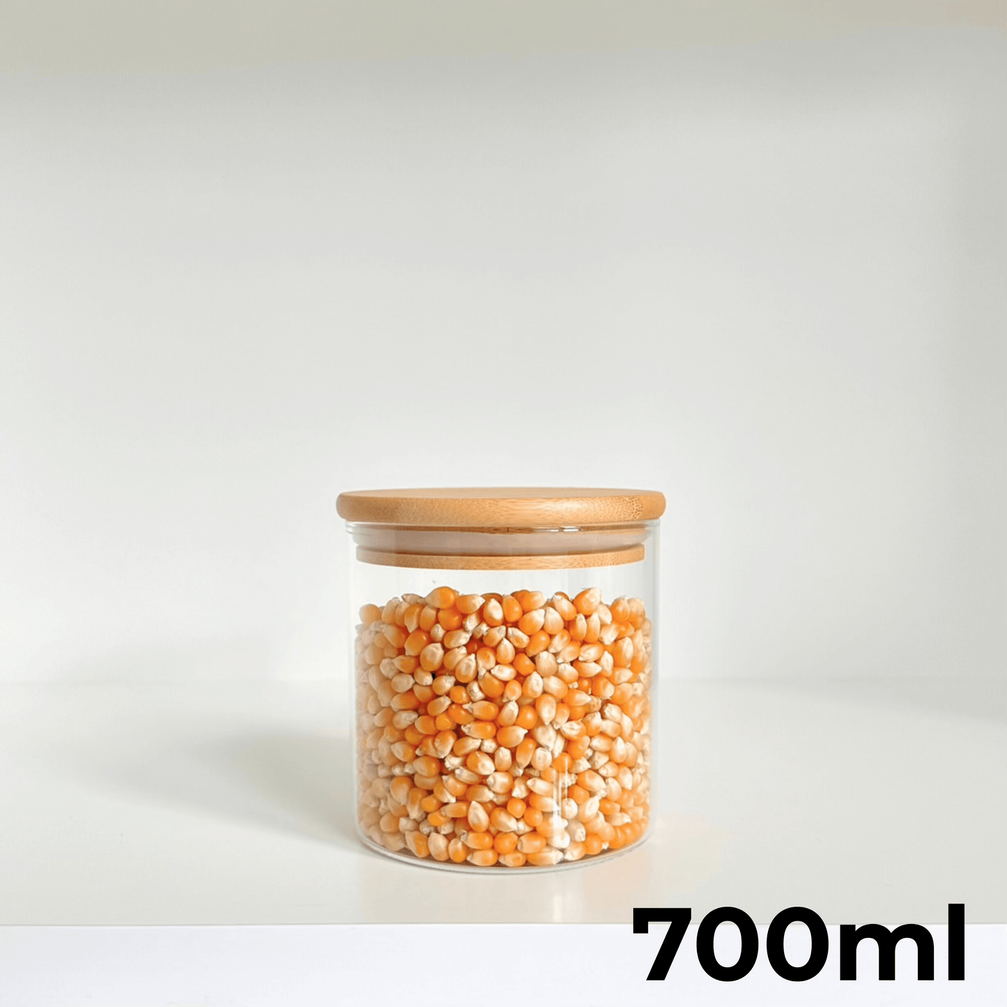 Round Glass Bamboo Storage Jars – 8 Sizes-6