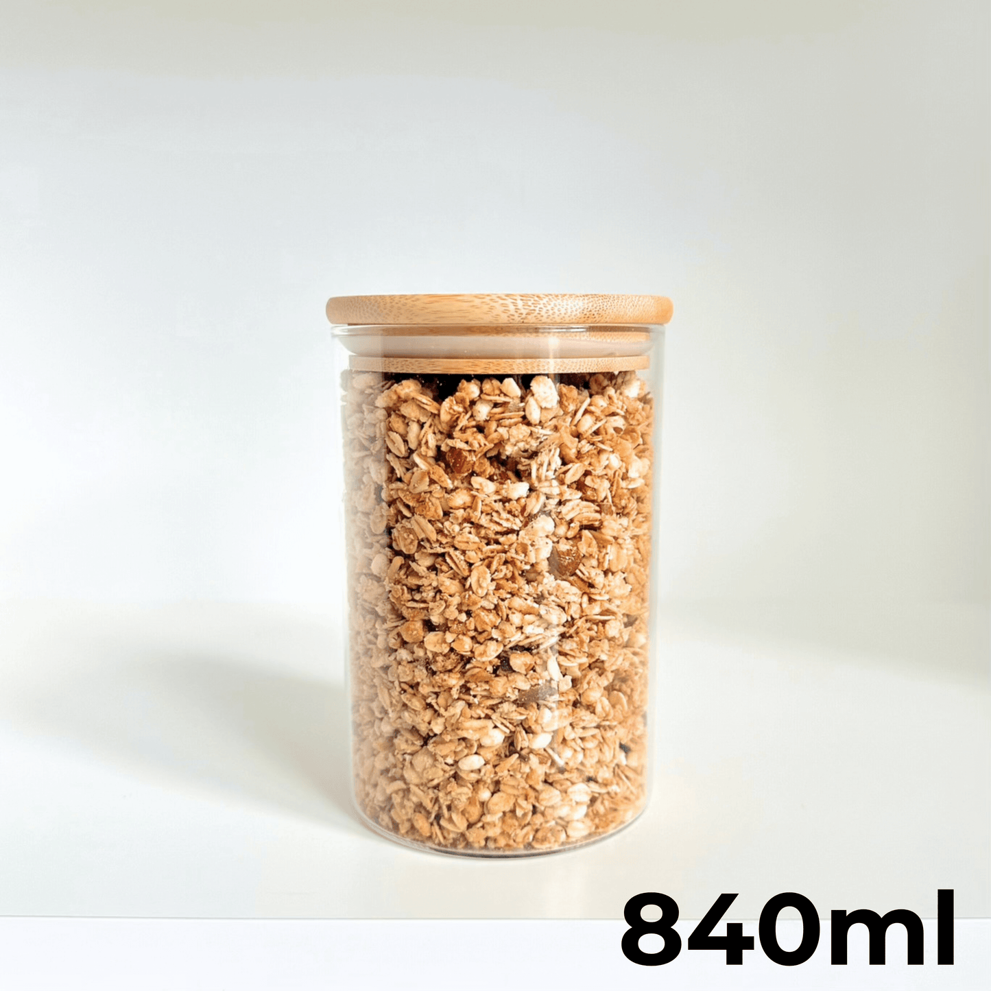Round Glass Bamboo Storage Jars – 8 Sizes-7