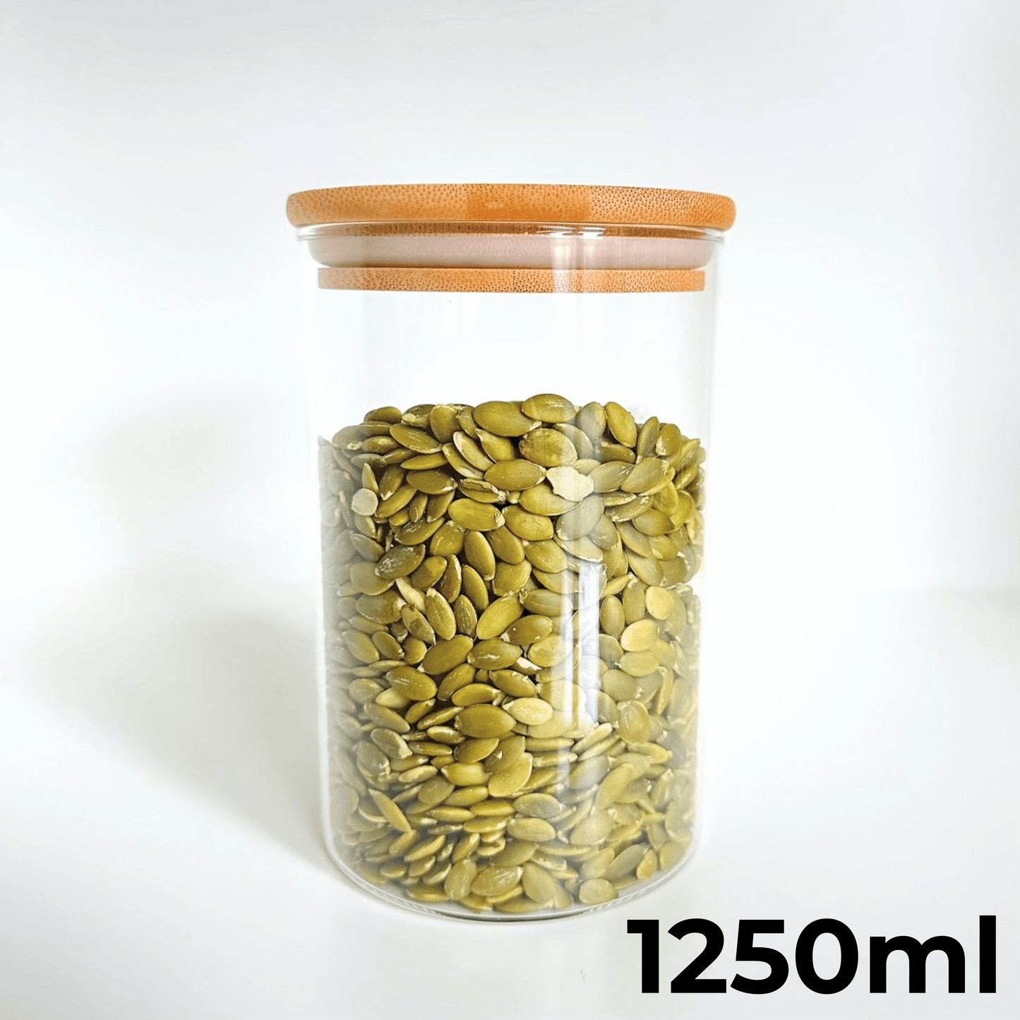 Round Glass Bamboo Storage Jars – 8 Sizes-9