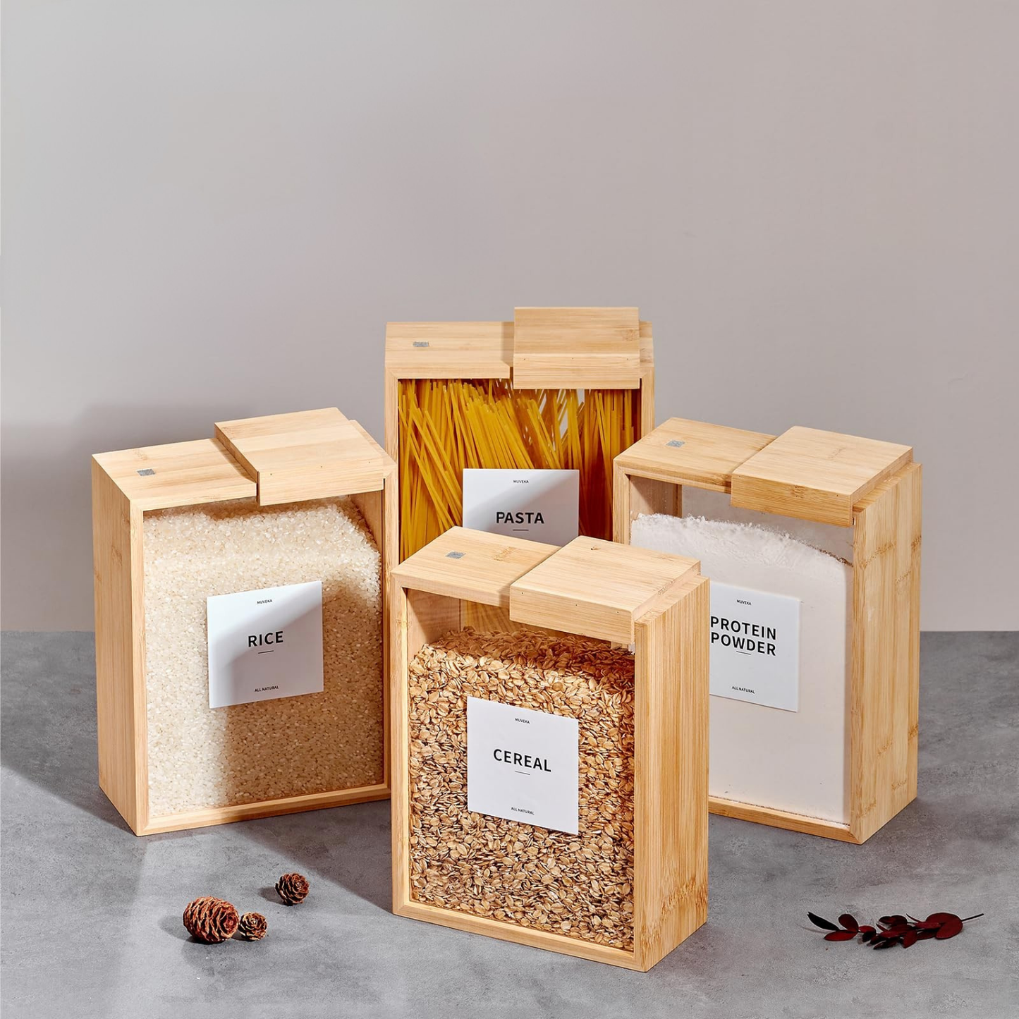 Bamboo Food Dispenser – 3L-2