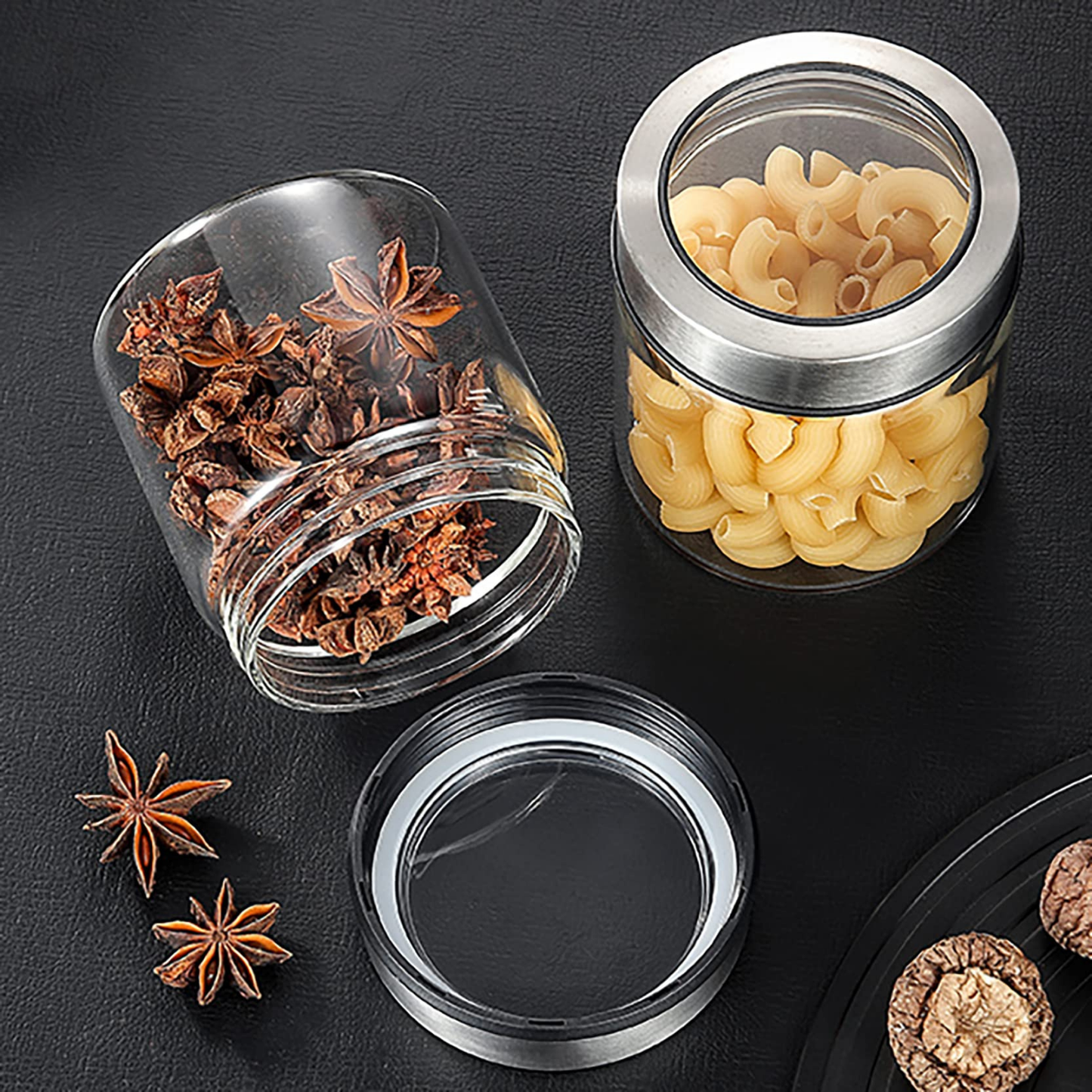 Glass Storage Jar – 1300ml with Clear Top Lid-3