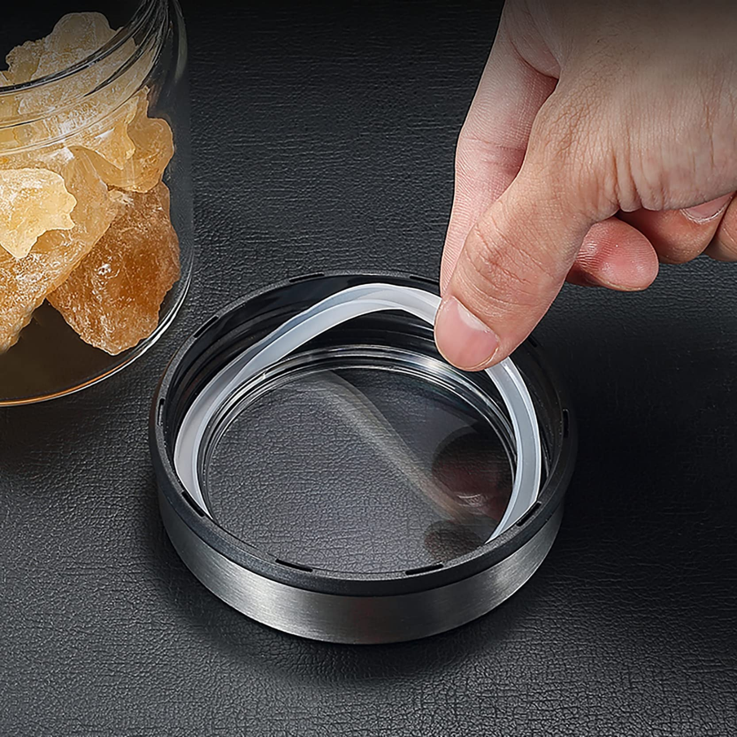 Glass Storage Jar – 1300ml with Clear Top Lid-2