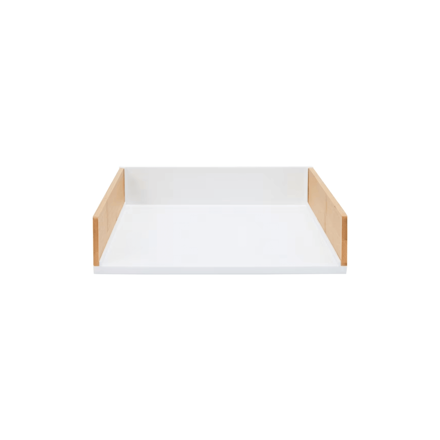 White Bamboo & Plastic Desk Tray for Organised Workspaces-2