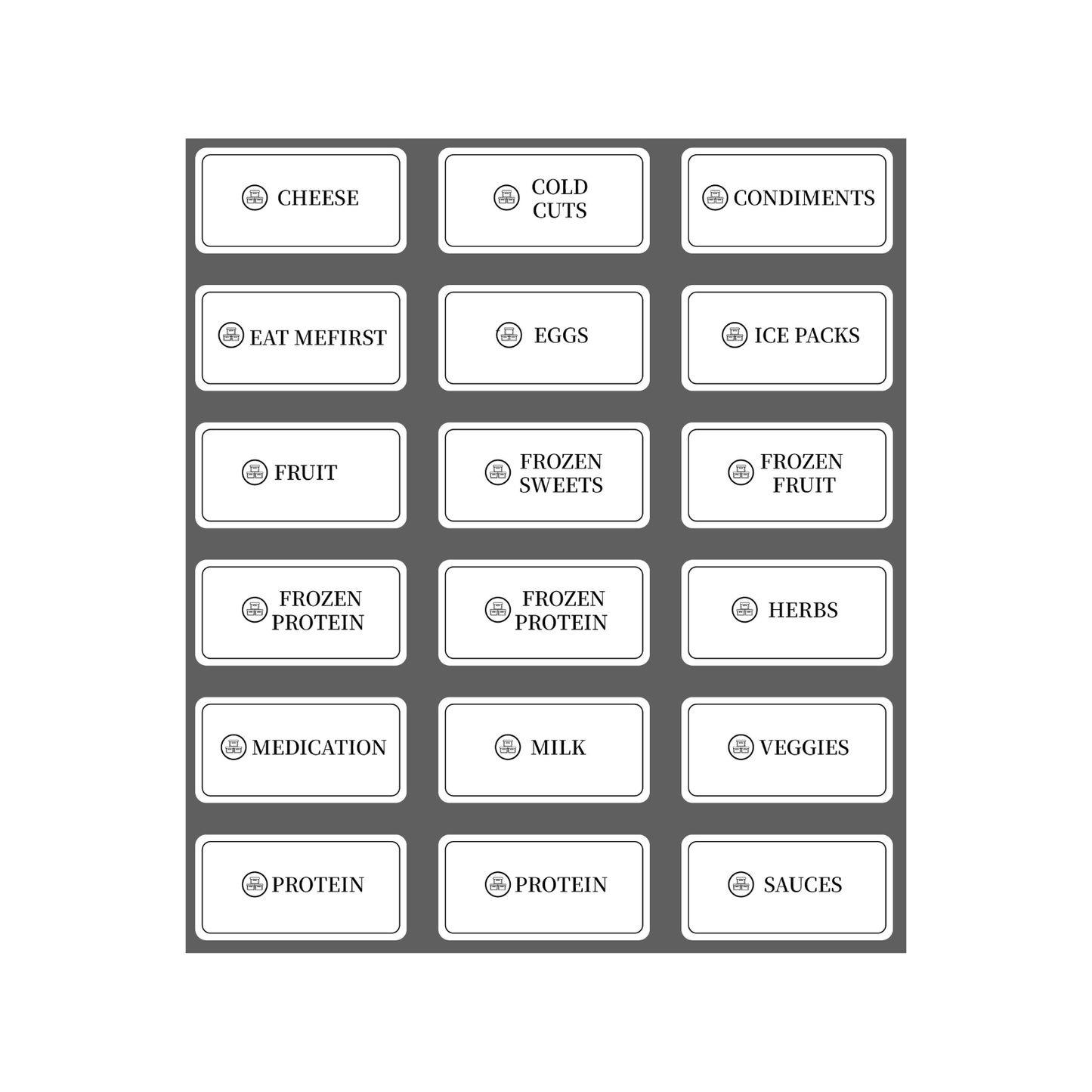 Fridge & Freezer Organisation Stickers – 36 Label Pack-0