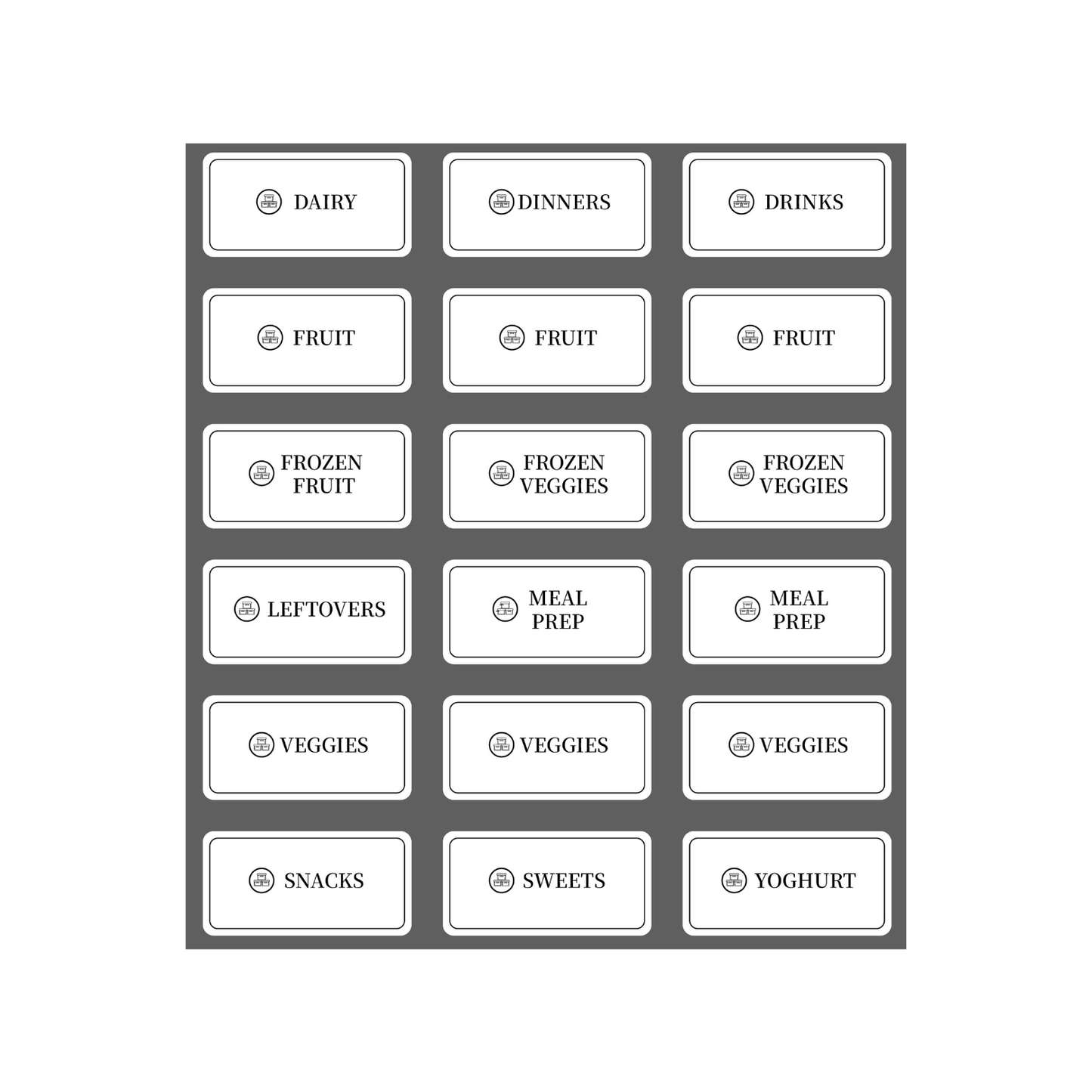 Fridge & Freezer Organisation Stickers – 36 Label Pack-2