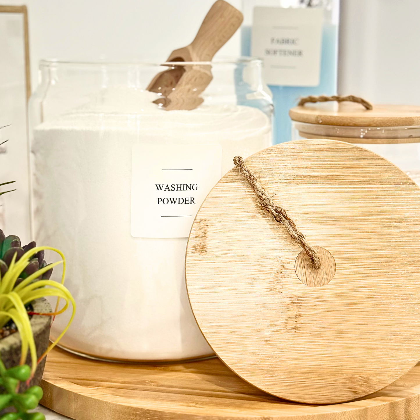 Bamboo & Glass 5 Piece Laundry Pack with Liquid Jar-1