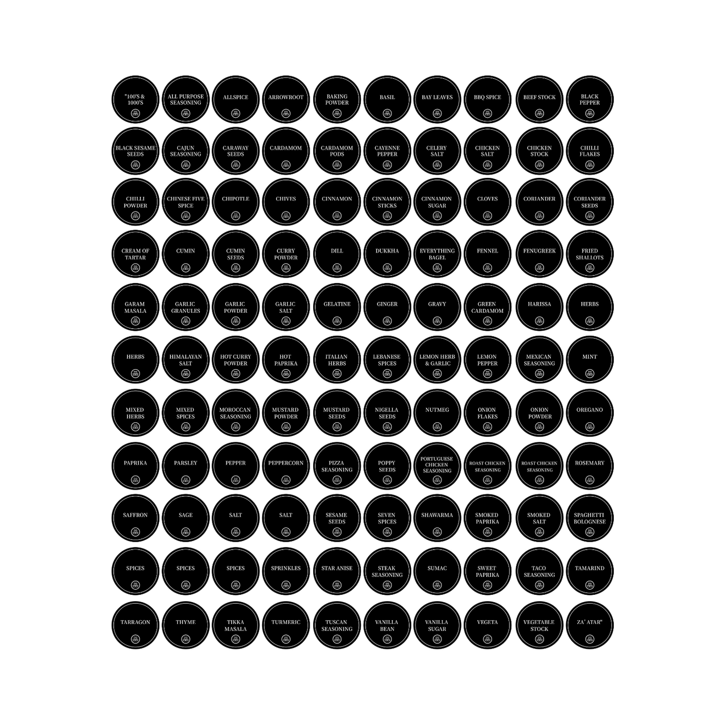 Round Herb & Spice Labels – Pack of 110-2