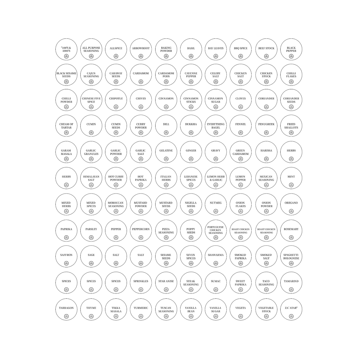 Round Herb & Spice Labels – Pack of 110-3