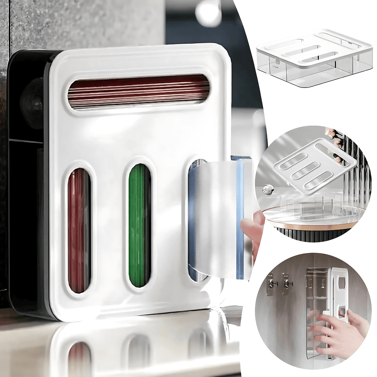 Acrylic Sandwich Bag Organiser – 4 Slot Dispenser-2