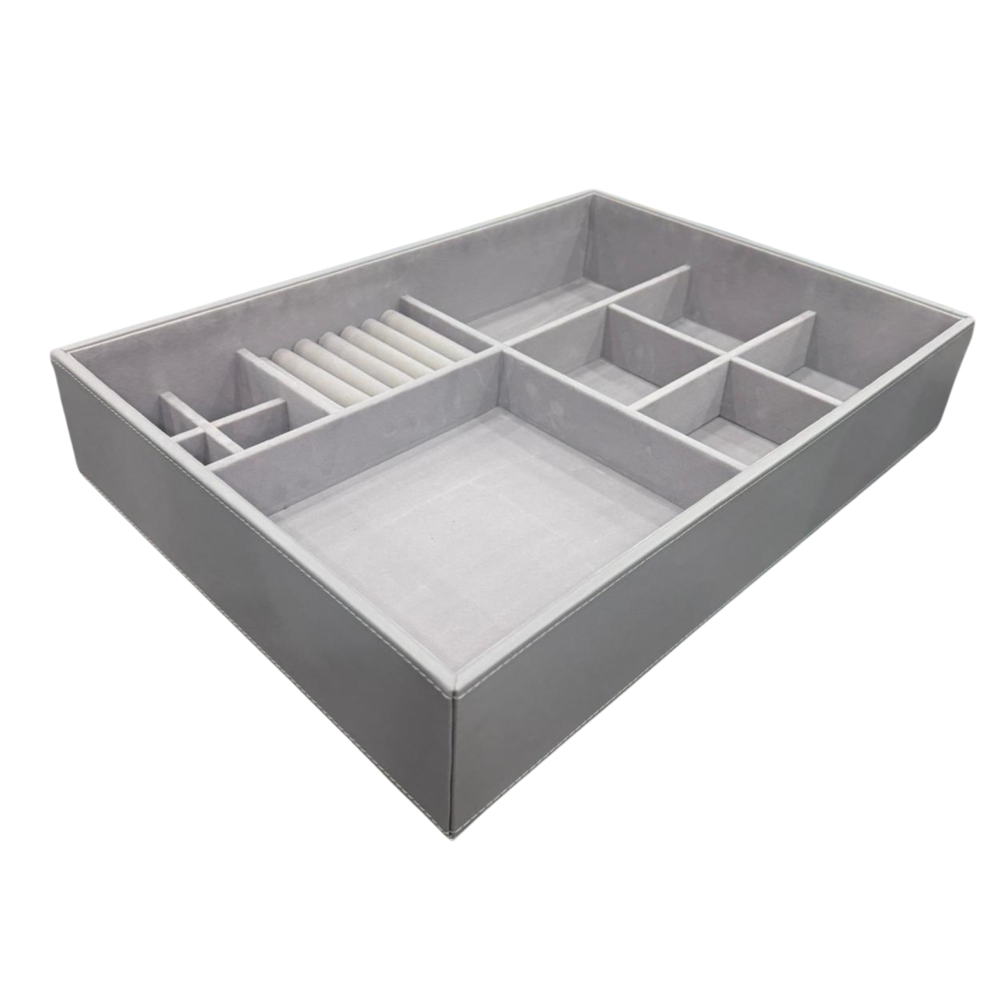Jewellery and Accessory Tray - Grey Felt - 516mm x 366mm x 95mm