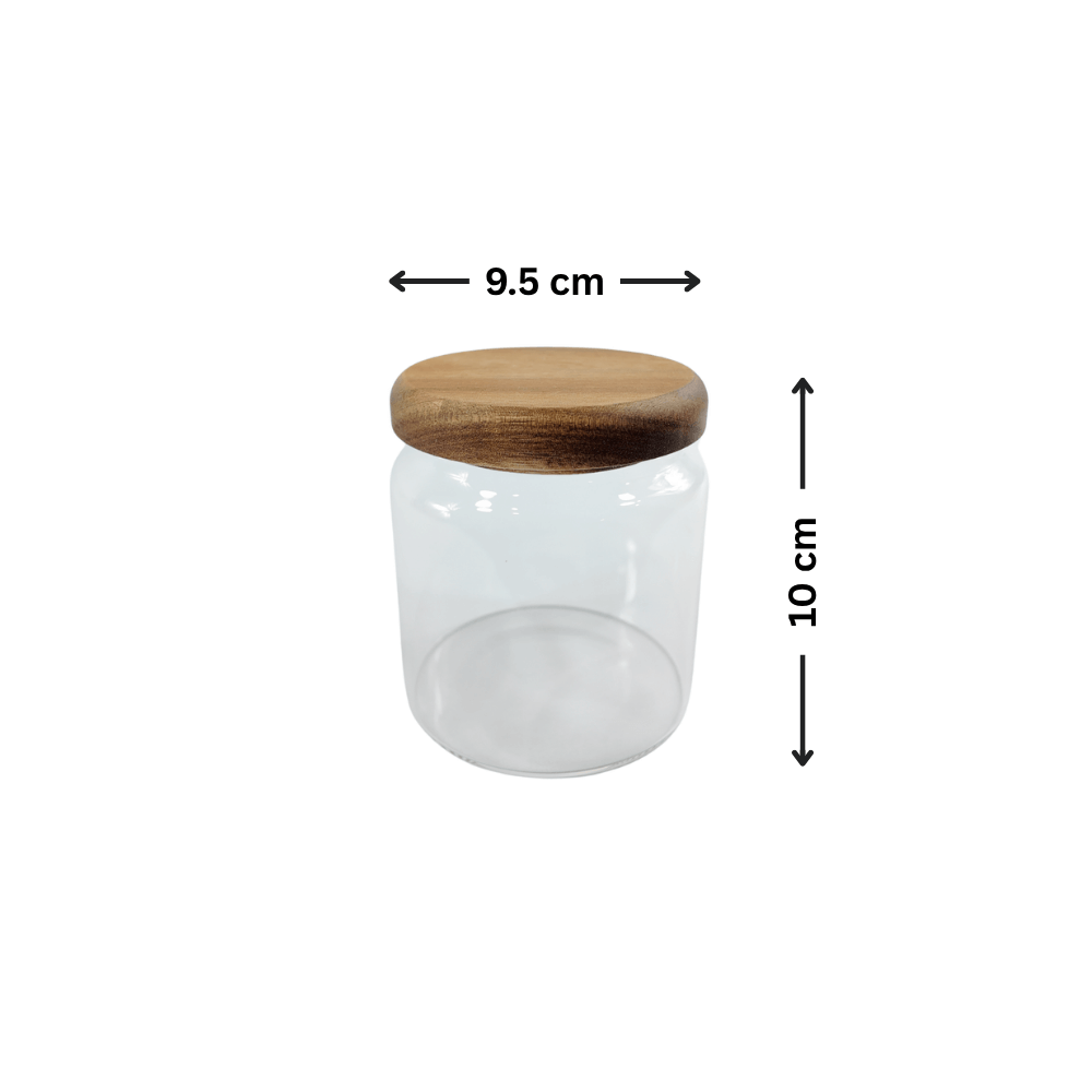 600ml Acacia Glass Jar – Airtight Kitchen Storage Solution-2