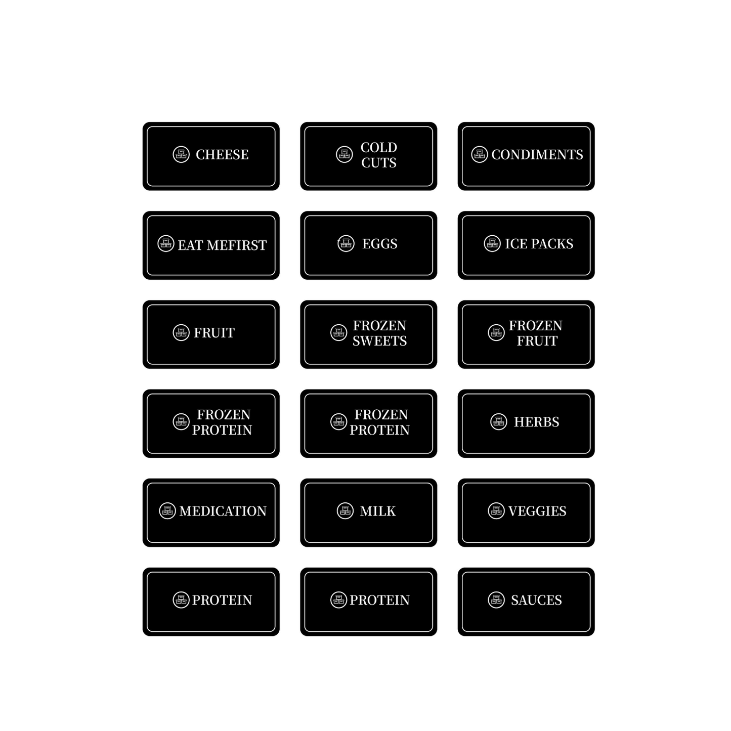Fridge & Freezer Organisation Stickers – 36 Label Pack-1