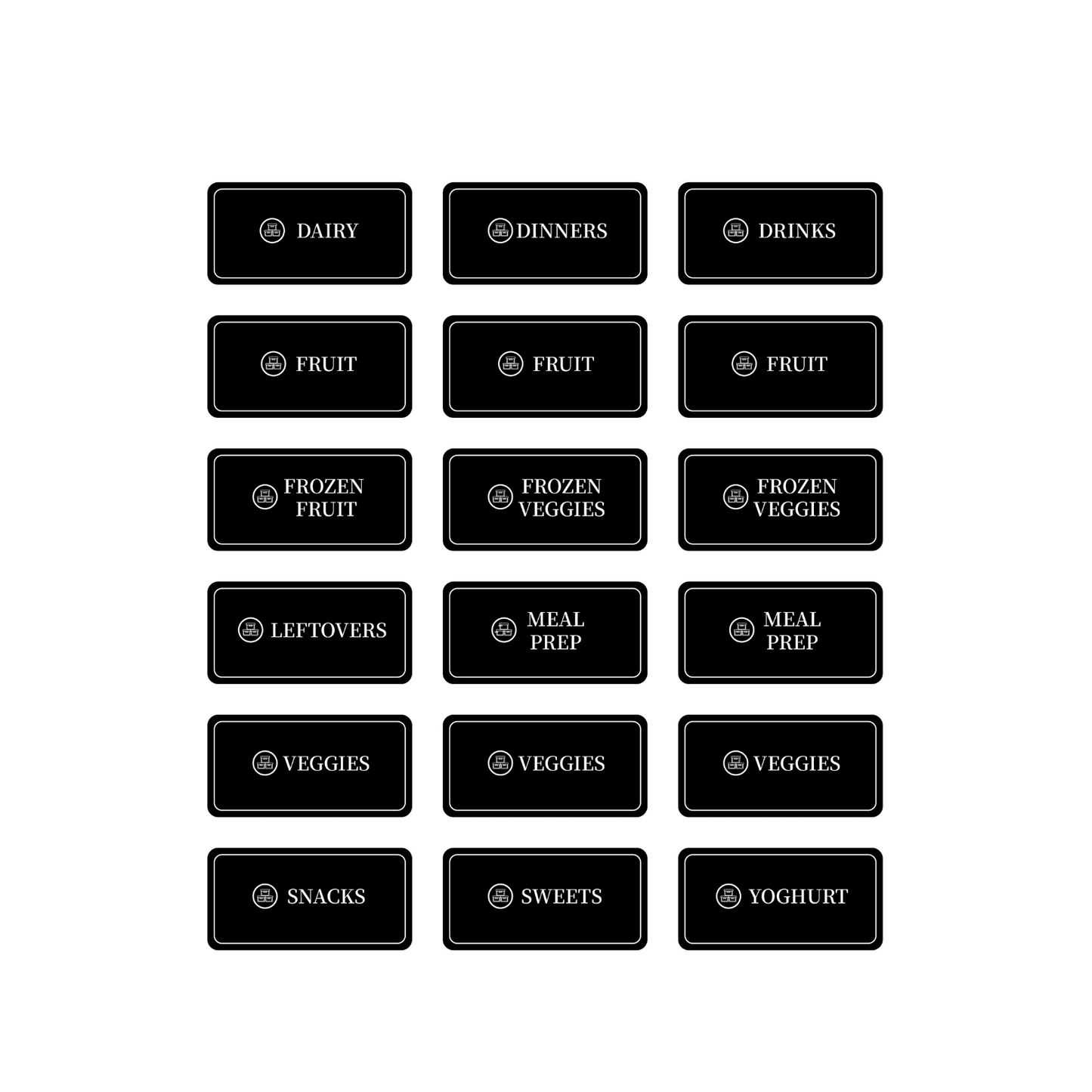 Fridge & Freezer Organisation Stickers – 36 Label Pack-3