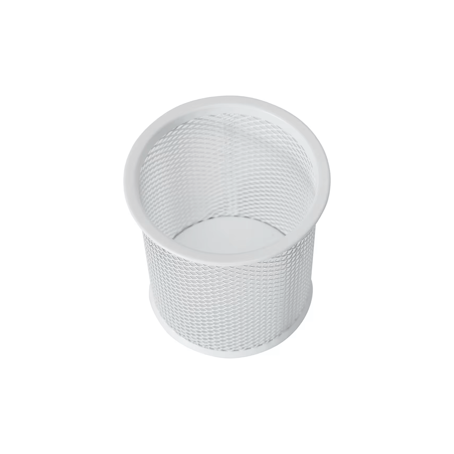 White Mesh Pen Cup for Desk Organisation-2