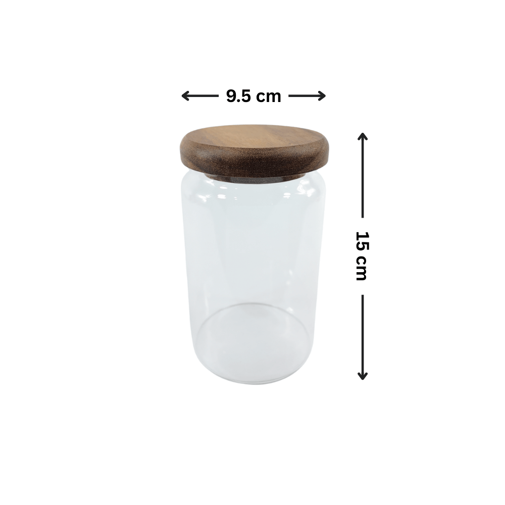 900ml Acacia Glass Jar – Airtight Kitchen Storage-2