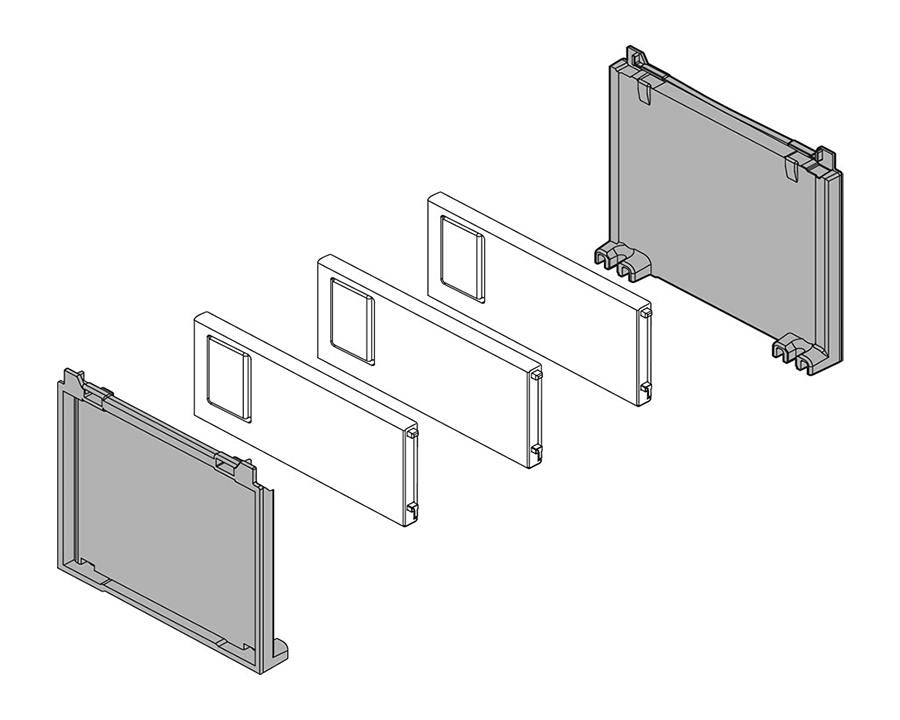 Blum AMBIA-LINE Bottle Set 1 100 mm Orion Grey by W&B