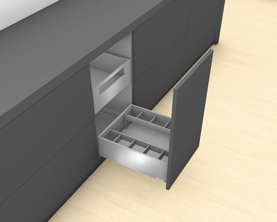 Blum AMBIA-LINE bottle set 1 100 mm Silk White ZC7B0100S by W&B