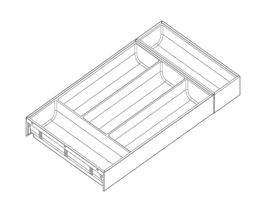 Blum AMBIA-LINE Soft Touch Silk White, Grey insert Size: 550mm ZC7S550BS3 by W&B