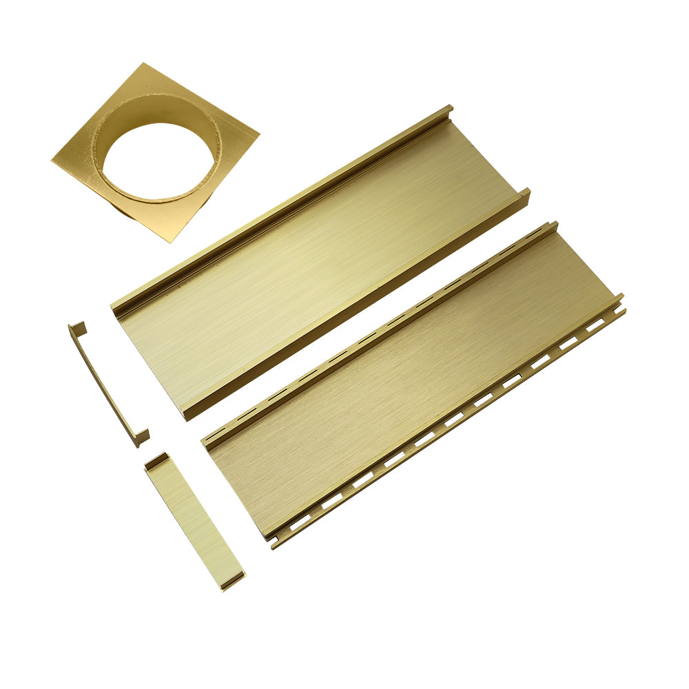 Aluminium Tile Insert Grate | Brushed Gold