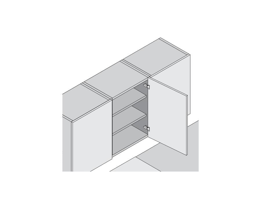 Blum 75T1550 CLIP top 107° standard full overlay hinge with screw‑on boss, nickel‑plated concealed cabinet hinge hardware