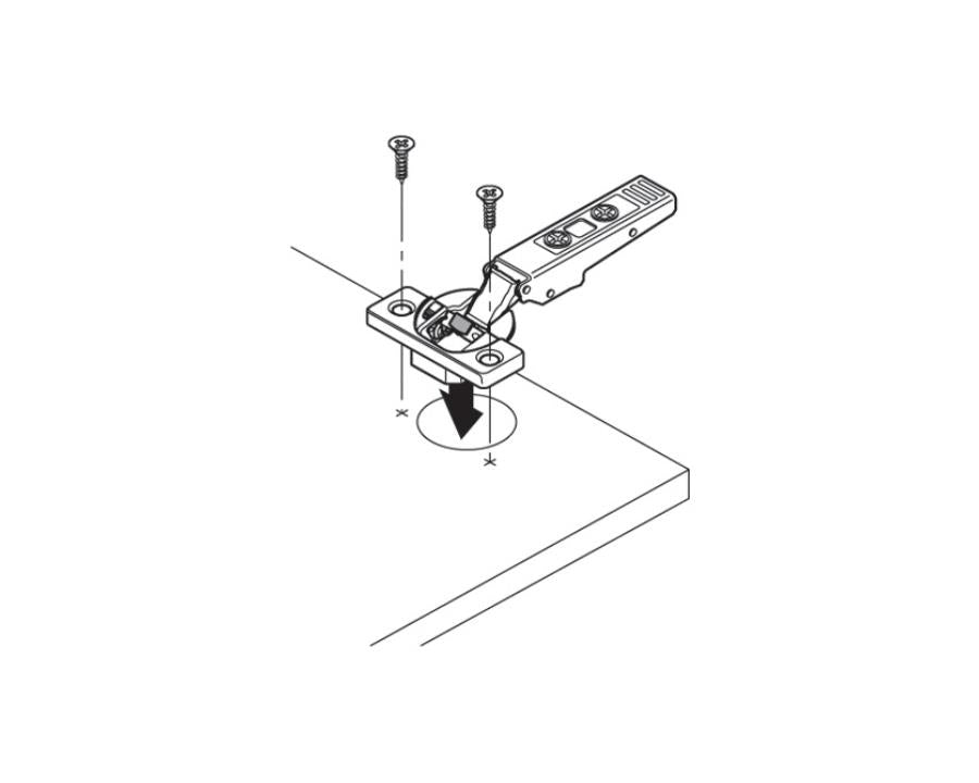 Blum CLIP top BLUMOTION Standard Soft Close Hinge 110 Degree. Full Overlay. Boss: Screw-On 71B3550
