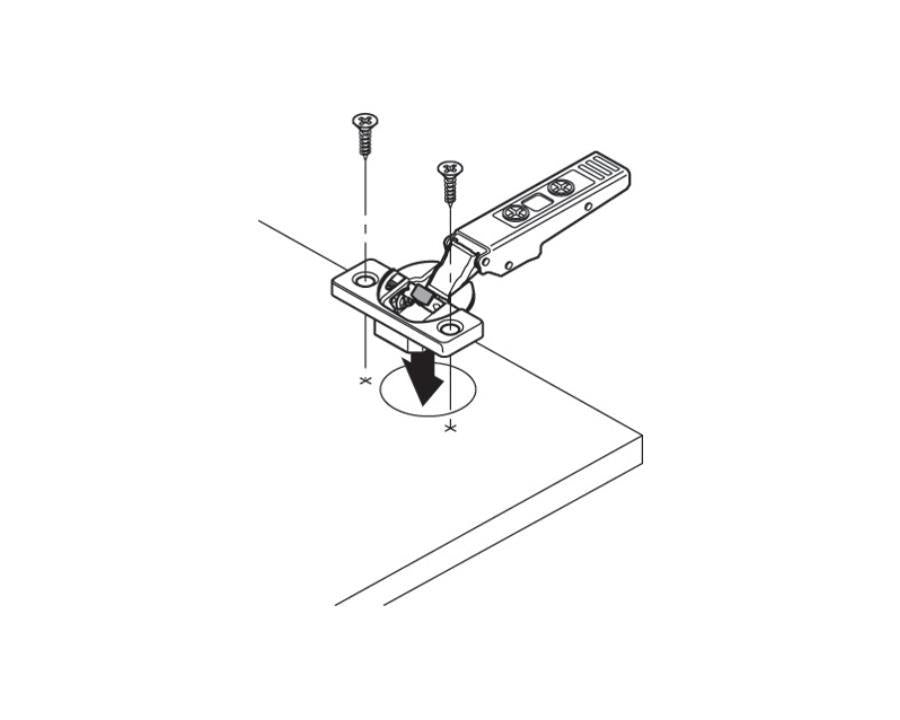 Blum CLIP top BLUMOTION Standard Soft Close Hinge 110 Degree. Inset Application. Boss: Screw-On 71B3750