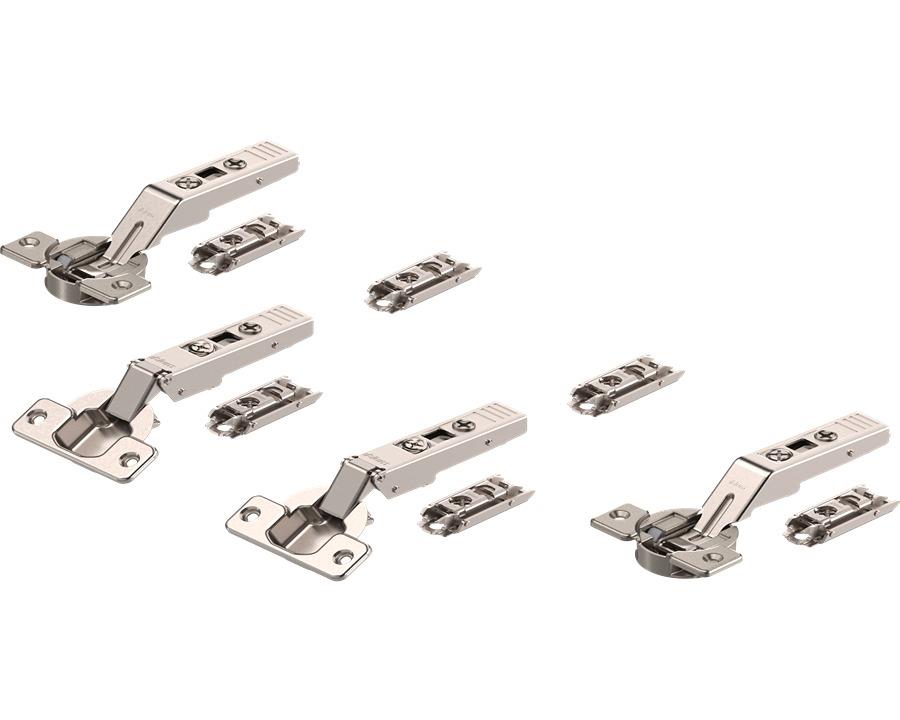 Blum CLIP top Centre Hinge Set For AVENTOS Overhead Stay Bi-Fold Systems 134 Degree, Unsprung. Boss: Screw-On by W&B