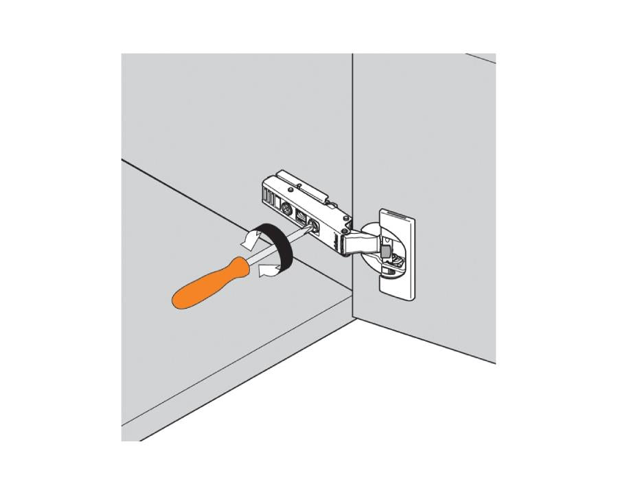 Blum CLIP top BLUMOTION Blind Corner Soft Close Hinge 95 Degree, Inset Application. Boss: Screw-On 79B9550