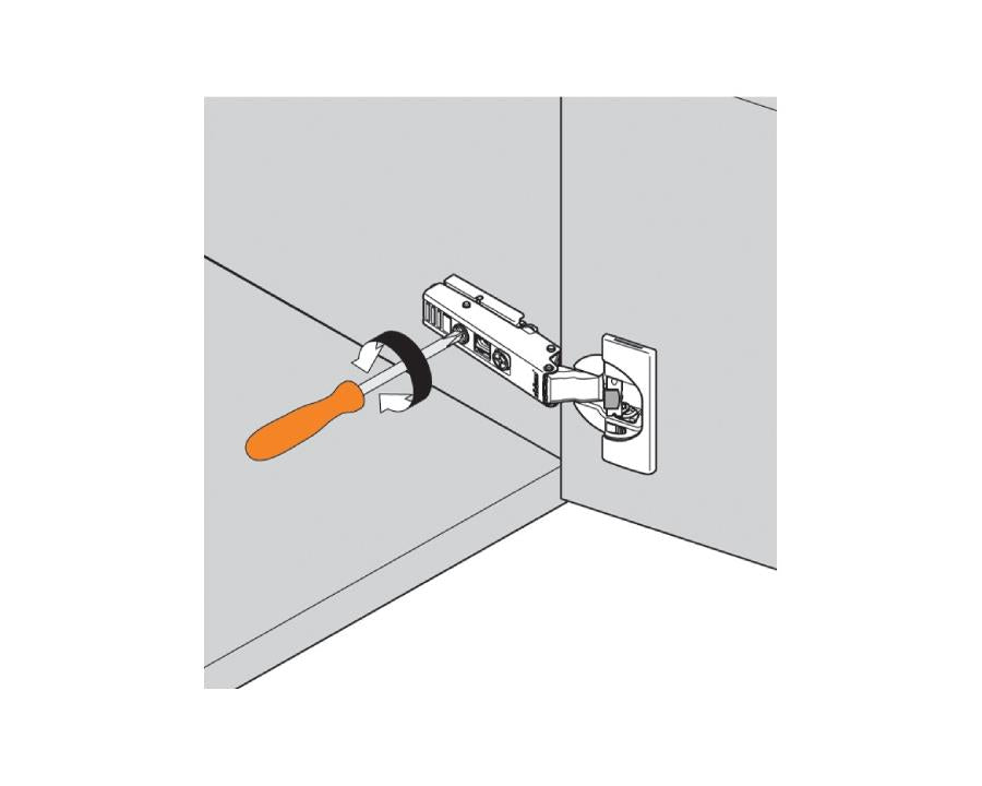 Blum CLIP top BLUMOTION Blind Corner Soft Close Hinge 95 Degree, Inset Application. Boss: Screw-On 79B9550