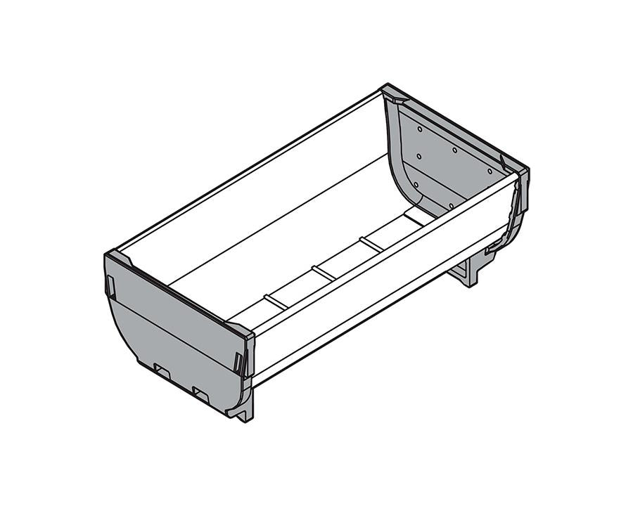 Blum ORGA-LINE Drawer Insert Container. Size: 88mm X 88mm In Brushed Stainless Steel/Dust Grey. ZSI.010SI