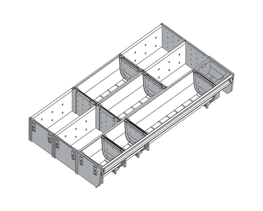 Blum ORGA-LINE Drawer Insert Cutlery/Utensil Divider Set. Width: 297mm. Nominal Length: 550mm by W&B
