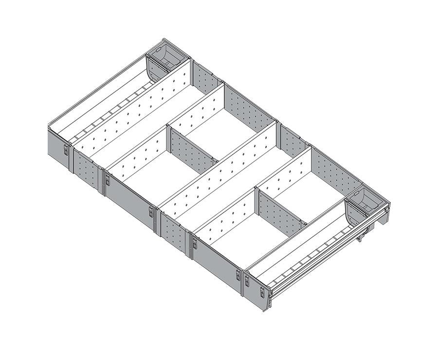 Blum ORGA-LINE Drawer Insert Cutlery/Utensil Divider Set. Cabinet Width: 900mm. Nominal Length: 450mm by W&B