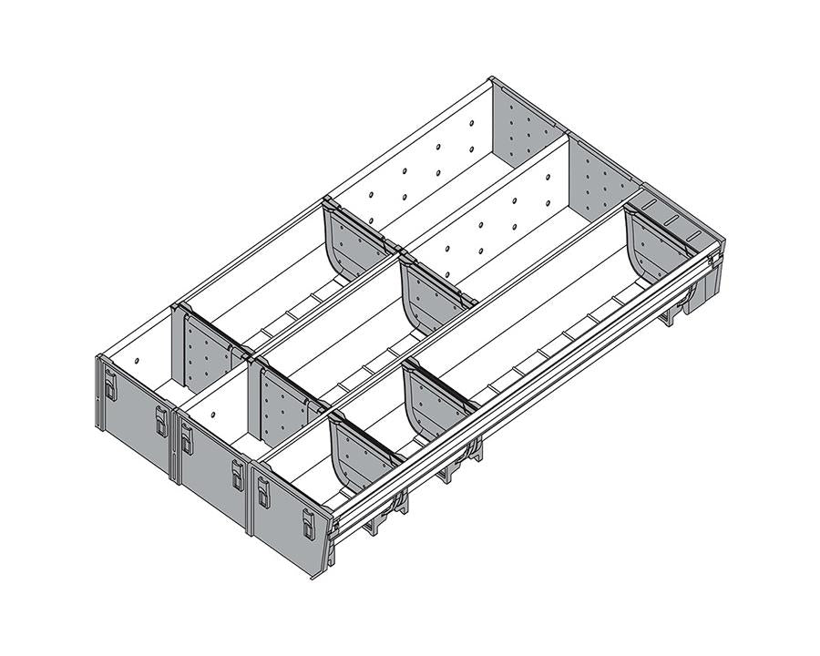 Blum ORGA-LINE Drawer Insert Cutlery/Utensil Divider Set. Width: 297mm. Nominal Length: 500mm by W&B