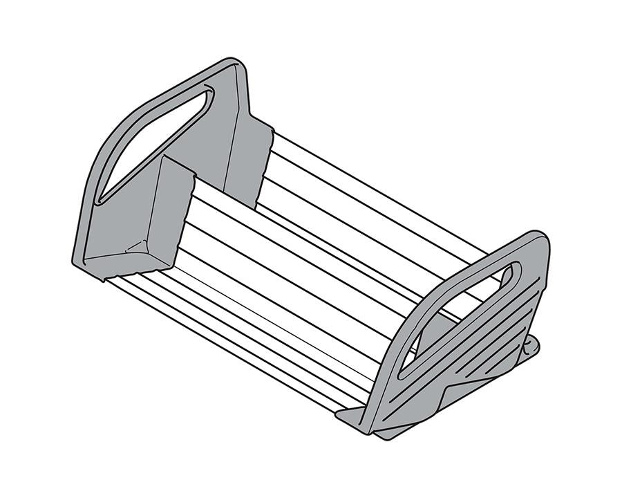 Blum ORGA-LINE Drawer Insert Spice Holder. Cabinet Width: 400mm In Brushed Stainless Steel/Dust Grey by W&B