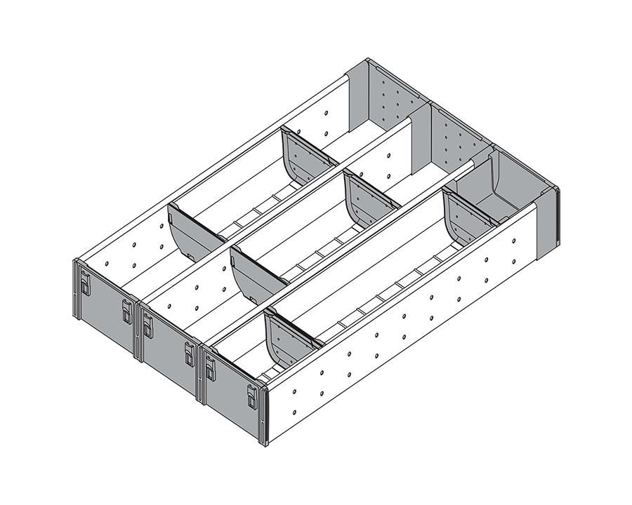 Blum ORGA-LINE Drawer Insert Cutlery/Utensil Divider Set For TANDEM For Wood Drawers. Width: 302mm. Nominal Length: 500mm ZHI.437MI3