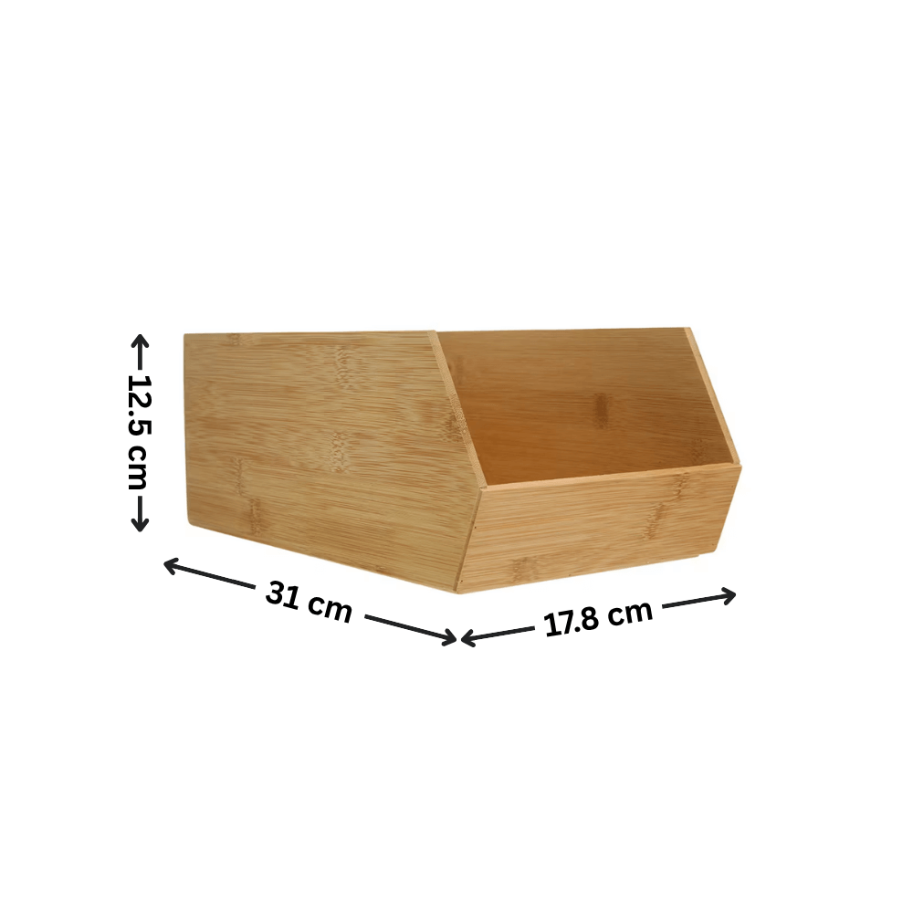 Bamboo Stackable Basket – Space-Saving Kitchen Organisation-1
