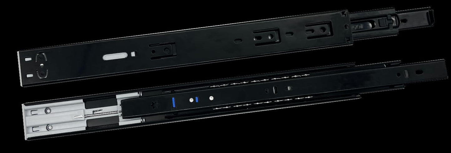 Black Ball bearing Drawer Slide Pair 250mm - soft close