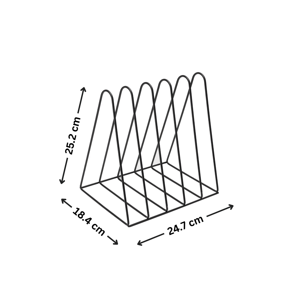 Black Iron File Rack for Desk Organisation-1