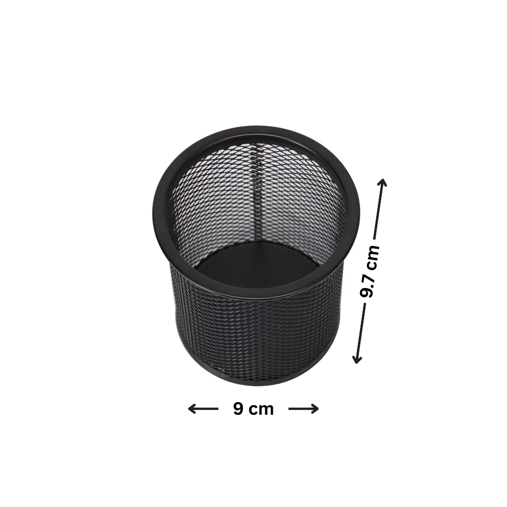 Black Mesh Pen Cup for Desk Organisation-1