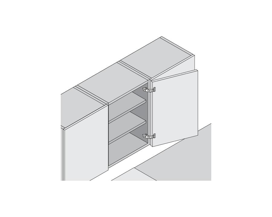 Blum 71T6540B CLIP Top 170° wide angle full overlay concealed hinge with INSERTA boss, nickel‑plated cabinet hinge hardware