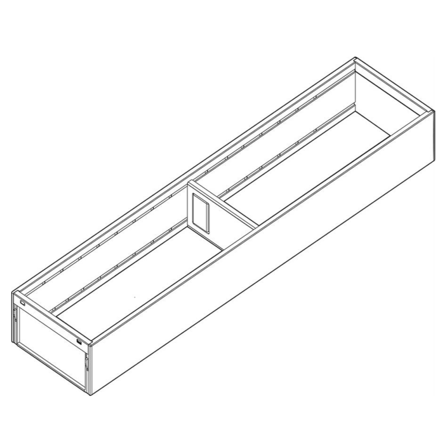 Blum AMBIA‑LINE 500 mm carbon black steel frame narrow drawer organiser for LEGRABOX and MERIVOBOX systems
