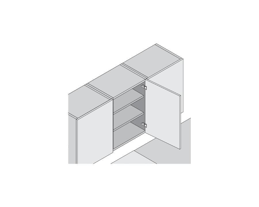Blum 75T1590B CLIP top 107° full overlay standard cabinet hinge with INSERTA boss, nickel‑plated concealed hinge hardware