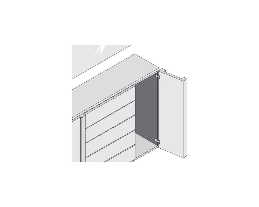 Blum Clip Top 95° profile full overlay hinge 71T9580 with knock‑in boss, nickel‑plated concealed cabinet hinge hardware