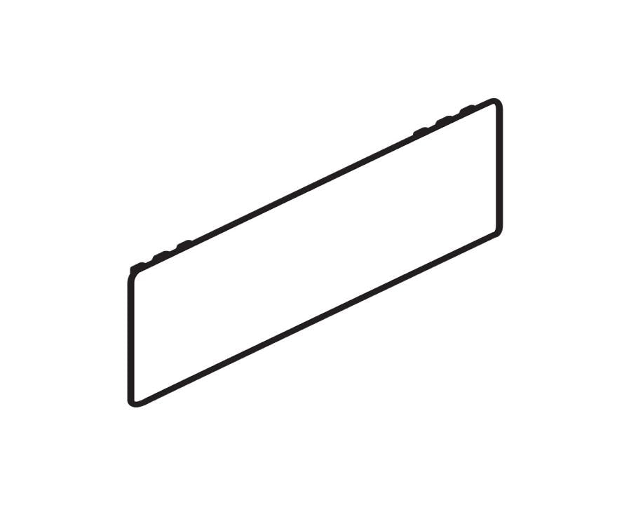 In‑mould brushed silver nylon external LEGRABOX cover cap with metallic silver Blum logo